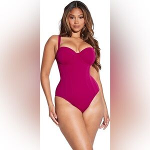 TA3 Lushy snatching swimsuit xs regular/long torso D/DD cup in Berry NWT